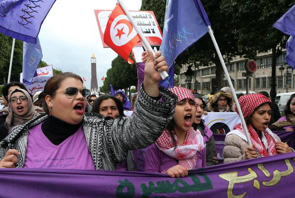 Rally for women's rights in Tunis