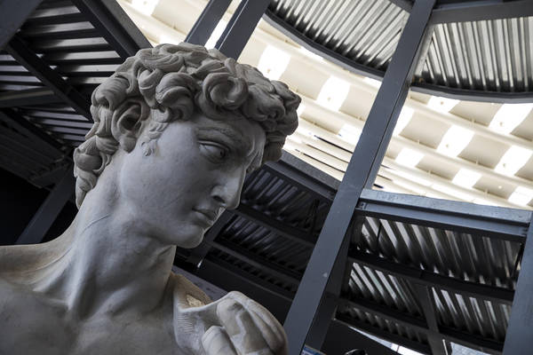 A replica of Michelangelo's David at Expo Dubai's Italy Pavilion