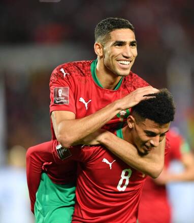 La nazionale marocchina esulta dopo il 4-1 contro il Congo