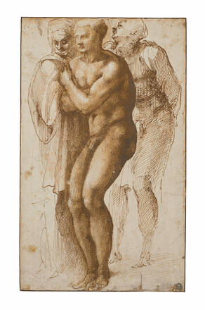 The first nude drawing by Michelangelo set a new record of 23 million euros at auction at Christie's in Paris