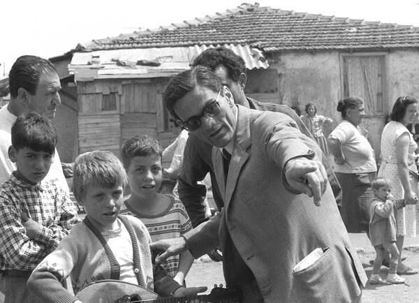 Pier Paolo Pasolini during the shooting of 'Accattone'