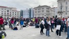 Trieste, in 200 continuano la protesta no Green pass(ANSA)