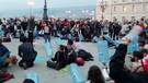 Trieste, continua la protesta dei no-green pass(ANSA)
