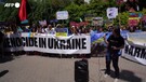 Nato: Madrid, manifestanti ucraini protestano fuori dalla sede del vertice (ANSA)