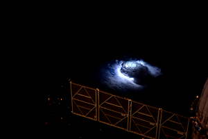 Un temporale visto dalla Stazione Spaziale (fonte: ESA/NASA) (ANSA)