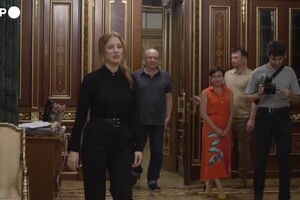 Ucraina, Zelensky incontra Jessica Chastain (ANSA)