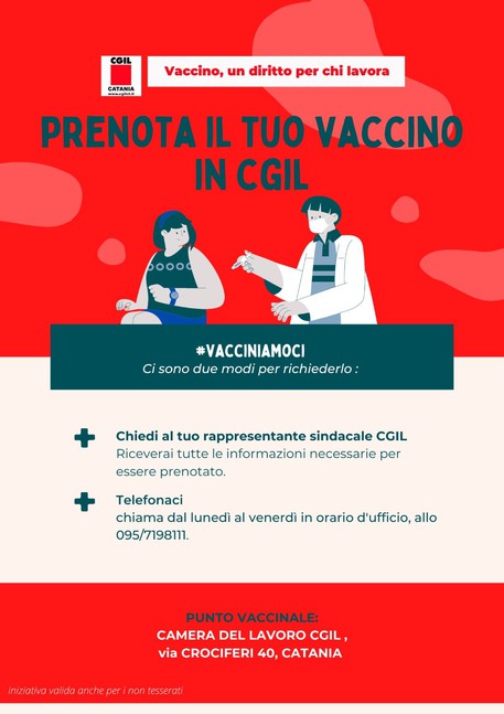 Vaccini: Cgil Catania apre punto somministrazioni © Ansa