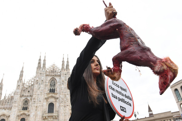 ITALY FASHION PETA PROTEST