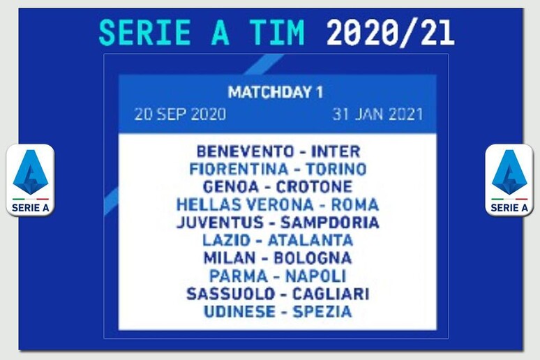 Serie A 2020-21, la prima giornata - RIPRODUZIONE RISERVATA