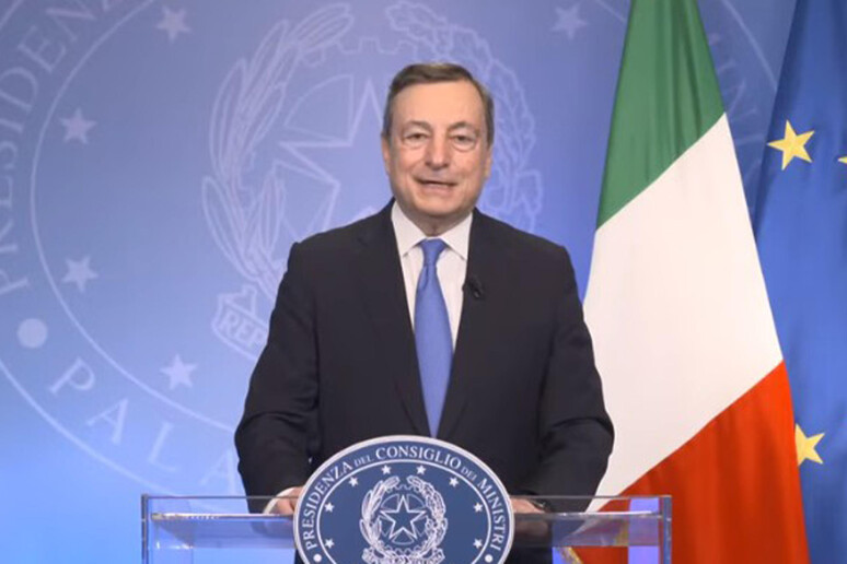 Il premier Mario Draghi alla alla conferenza dei  'Med Dialogues ' -     RIPRODUZIONE RISERVATA