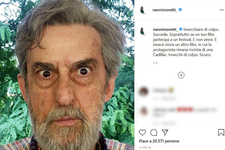 Il post sul profilo Instagram di Nanni Moretti - RIPRODUZIONE RISERVATA