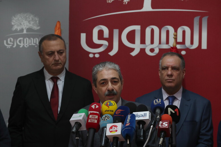 Conferenza stampa dei partiti di opposizione tunisini © ANSA/EPA